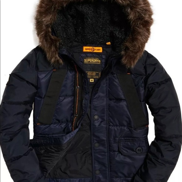 superdry faux fur trimmed parka
